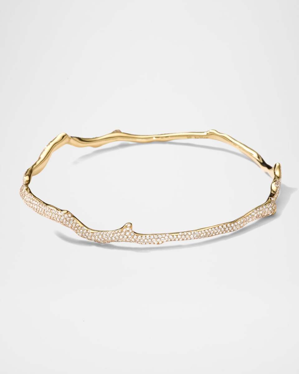 18K Gold Coral Reef Diamond Pavé Bangle